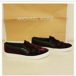 MK Embellished suede slip on